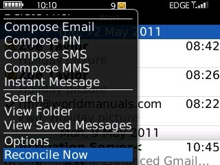 Scroll to Reconcile Now and press the Navigation key.