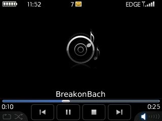 To fast forward or rewind the current audio file:Highlight the indicator and press the Navigation key.