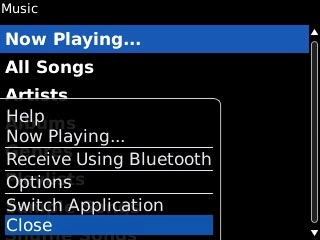 Scroll to Close and press the Navigation key.