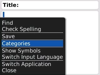 Scroll to Categories and press the Navigation key.