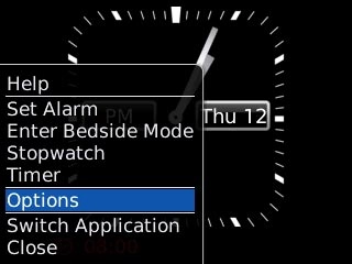 Scroll to Options and press the Navigation key.