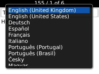 Highlight the required language and press the Navigation key.