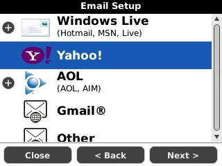 Highlight the required provider and press the Navigation key.