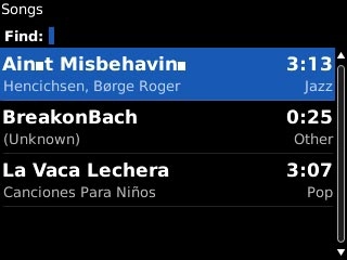 Highlight the required audio file and press the Navigation key.Repeat the procedure to add more audio files to the playlist.