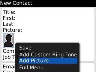 Scroll to Add Picture and press the Navigation key.