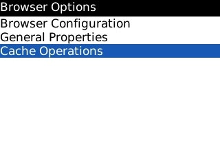 Scroll to Cache Operations and press the Navigation key.