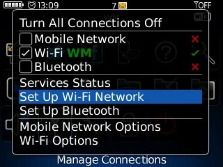 Scroll to Set Up Wi-Fi Network and press the Navigation key.