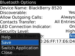 Scroll to Save and press the Navigation key.