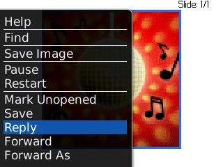 Scroll to Reply and press the Navigation key.Write the required text.