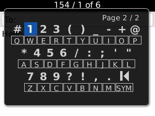 Highlight the required number or the required symbol and press the Navigation key.