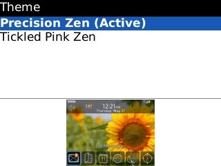 Highlight the required theme and press the Navigation key.