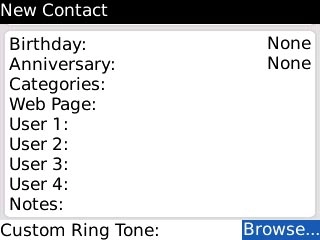 Scroll to Browse... next to Custom Ring Tone and press the Navigation key.