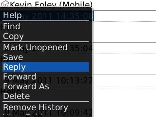 Scroll to Reply and press the Navigation key.Write the required text.