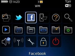 Scroll to Facebook and press the Navigation key.