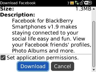 Scroll to Download and press the Navigation key.