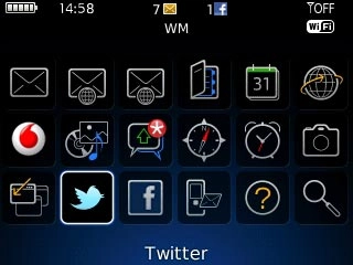 Scroll to Twitter and press the Navigation key.