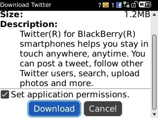 Scroll to Download and press the Navigation key.