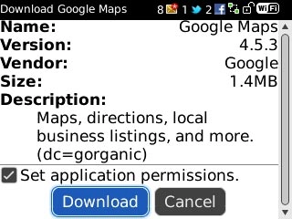 Scroll to Download and press the Navigation key.