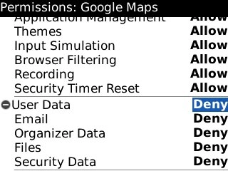 Highlight the drop down list next to User Data and press the Navigation key.