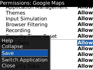 Scroll to Save and press the Navigation key.Google Maps is downloaded and installed.