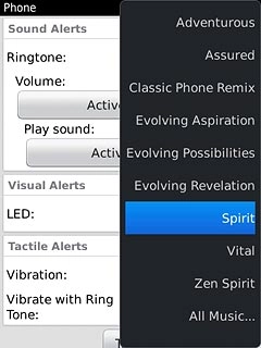 Press the required ringtone.