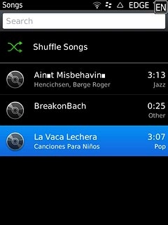 Press the required audio file or the required playlist.
