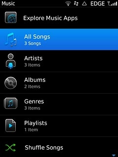 Press the required category.Go to the required audio file or playlist.