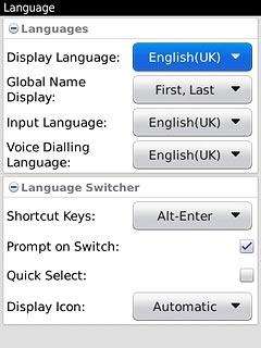 Press Display Language.