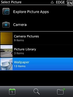 Press the required folder or Camera.