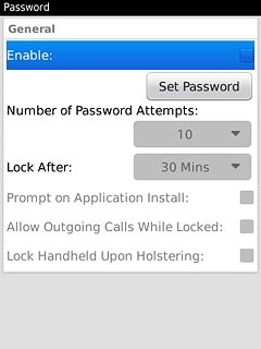 Press Enable to turn the function on or off.