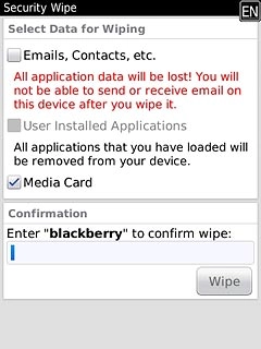 Press the field and key in blackberry