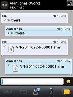 Press the message field.Write the message.