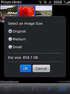 If you're sending a picture:Press the required size.