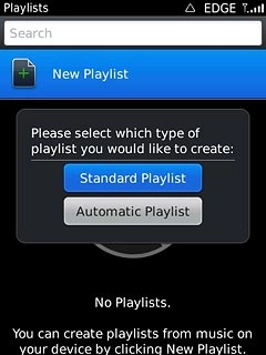 Press Standard Playlist or Automatic Playlist.