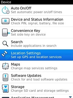 Press Location Settings.