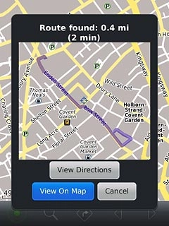 To view the entire route on the map:Press View On Map.