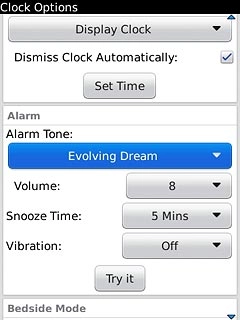 Press one of the following options:Alarm Tone