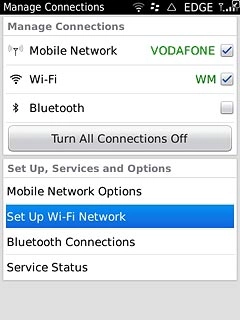Press Set Up Wi-Fi Network.A list of available Wi-Fi networks is displayed.