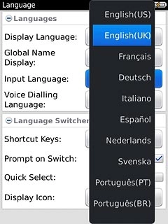 Press the required language.