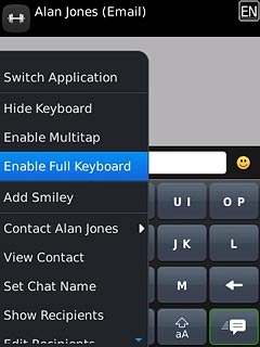 Press Enable Full Keyboard or Enable Reduced Keyboard (depending on the current setting).