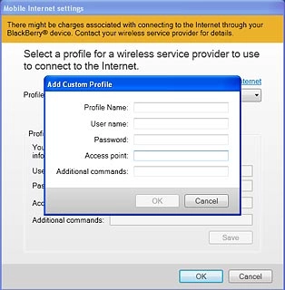 Click the field next to Access point.Key in vfinternet.au 