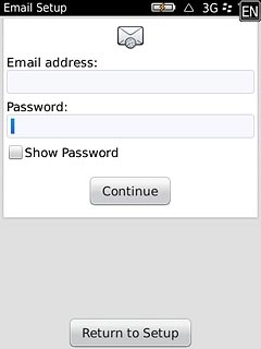Press the field below Password and key in the password for your email account at your email provider.