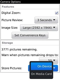 Press On Device or On Media Card.