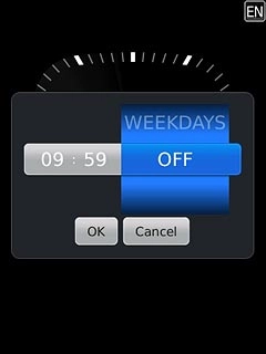 Slide OFF next to the alarm time to select ON.