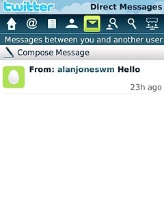 Press the messages icon.