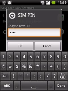 Key in the new PIN again and press OK.