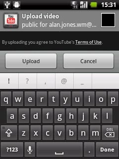 Key in a text for the video clip.Press Upload.