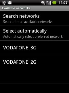 Your phone will search for networks within range.A list of available networks will show on your display.Press the required network.Your display will tell you if you've access to the network you've chosen.
