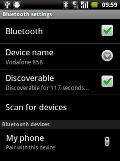 Press the required Bluetooth device.