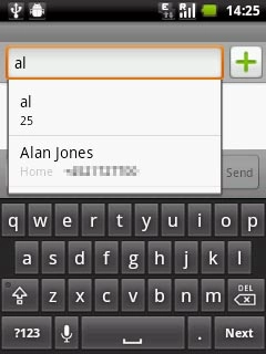 A picture message containing the picture or video clip is created.Key in the first letters of the required contact.Matching contacts are displayed.Press the required contact.